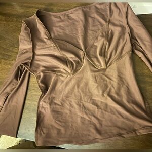 Chic Brown Long Sleeve Top